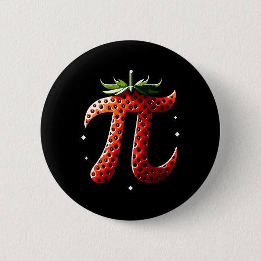 Strawberry Pi Day Funny Mathe Lehrer Student 3.14 Button (Vorderseite)