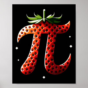 Strawberry Pi Day Funny Mathe Lehrer Student 3.14 Poster