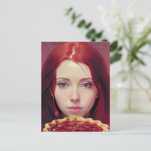 Strawberry Pie Goddess Postcard Postkarte (Stehend Vorderseite)