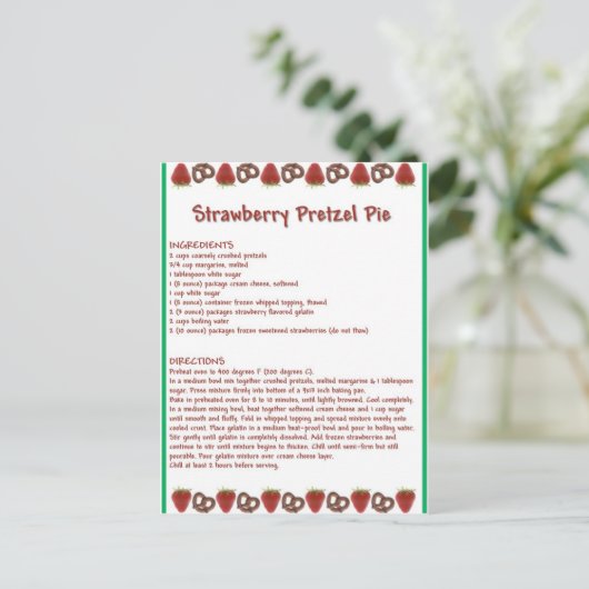 Strawberry Pie Postkarte (Stehend Vorderseite)