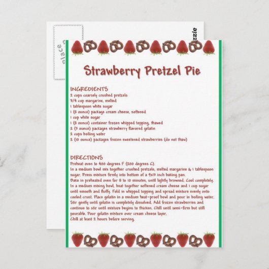 Strawberry Pie Postkarte (Vorne/Hinten)