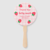 Strawberry Pink Berry First Baby Birthday Foto Fächer (Vorderseite)