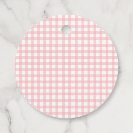 Strawberry Pink Berry Kariert Gingham Birthday Geschenkanhänger (Rückseite)