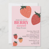 Strawberry Pink Berry Sweet Baby Dusche Einladung (Vorderseite)
