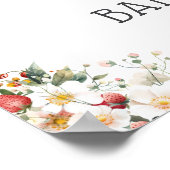 Strawberry Pink Bow Baby Dusche Willkommen Poster (Ecke)