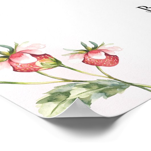 Strawberry Pink Bow Baby Dusche Willkommen Poster (Ecke)