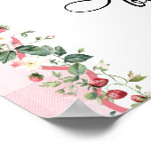Strawberry Pink Bow Baby Dusche Willkommen Poster (Ecke)