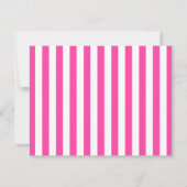 Strawberry Pink Classic Hearts Striped Note Card Mitteilungskarte (Rückseite)