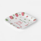 Strawberry Pink Floral Baby Dusche Pappteller (Gewinkelt)