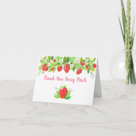 Strawberry Pink Floral Geburtstag Dankeskarte