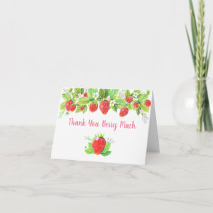 Strawberry Pink Floral Geburtstag Dankeskarte