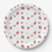 Strawberry Pink Floral Pappteller (Vorderseite)