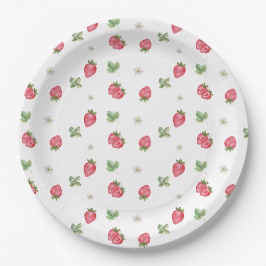 Strawberry Pink Floral Pappteller (Vorderseite)