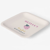 Strawberry pink Geburtstagsparty Pappteller (Gewinkelt)