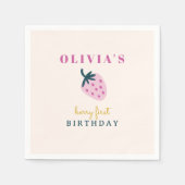 Strawberry pink Geburtstagsparty Serviette (Vorderseite)