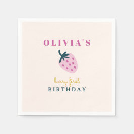 Strawberry pink Geburtstagsparty Serviette