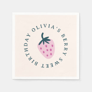 Strawberry pink Geburtstagsparty Serviette