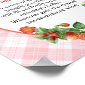 Strawberry Pink Gingham Bly Size Showspiel Poster (Ecke)