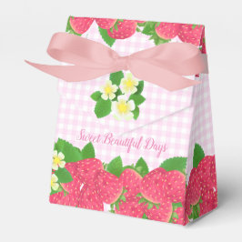 Strawberry Pink Gingham Geschenkschachtel