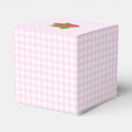Strawberry Pink Gingham Geschenkschachtel (Rückseite)