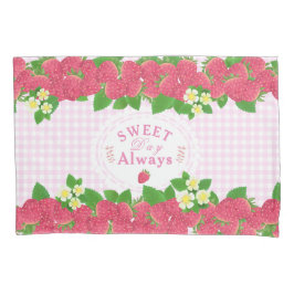 Strawberry Pink Gingham Kissenbezug