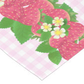 Strawberry Pink Gingham Kurzer Tischläufer (Ecke)