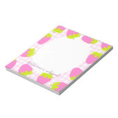 Strawberry Pink Gingham Notizblock (Rotiert)