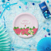 Strawberry Pink Gingham Pappteller (Party)