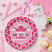 Strawberry Pink Graduation Party Pappteller (Party)