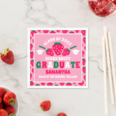 Strawberry Pink Graduation Party Serviette (Beispiel)