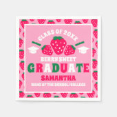 Strawberry Pink Graduation Party Serviette (Vorderseite)
