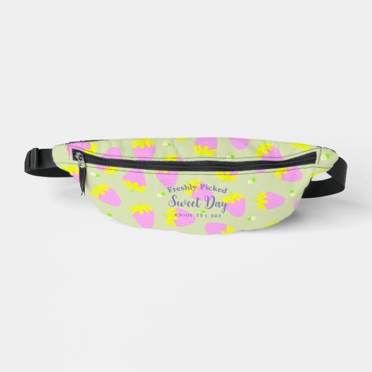Strawberry Pink Green Fanny Pack Bauchtasche (Vorderseite)
