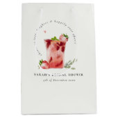 Strawberry Pink Margarita Cocktail Brautparty Mittlere Geschenktüte (Vorderseite)