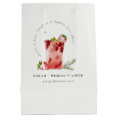 Strawberry Pink Margarita Cocktail Brautparty Mittlere Geschenktüte (Rückseite)