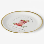 Strawberry Pink Margarita Cocktail Brautparty Pappteller (Schrägansicht)