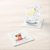 Strawberry Pink Margarita Cocktail Brautparty Rechteckiger Pappuntersetzer (Vor Ort)