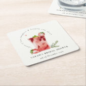 Strawberry Pink Margarita Cocktail Brautparty Rechteckiger Pappuntersetzer (angewinkelt)