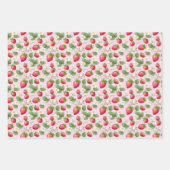 Strawberry Pink Red Baby Dusche Geburtstag Geschenkpapier Set (Vorderseite 3)