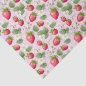 Strawberry Pink Red Baby Dusche Geburtstag Seidenpapier (Detail)