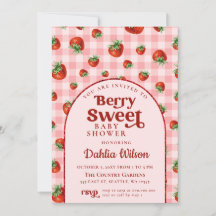 Strawberry Pink Red Berry Sweet Baby Dusche