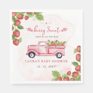 Strawberry Pink Red Berry Sweet Baby Dusche Serviette