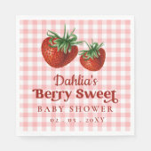 Strawberry Pink Red Berry Sweet Baby Dusche Serviette (Vorderseite)