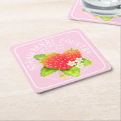 Strawberry Pink Square Paper Untersetzer (angewinkelt)