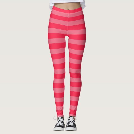 Strawberry Pink Valentine Halloween Kostüm Streife Leggings (Vorderseite)