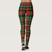 Strawberry Plaid Red and Green Christmas Outfit Leggings (Rückseite)