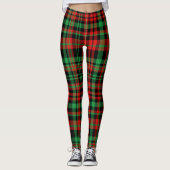 Strawberry Plaid Red and Green Christmas Outfit Leggings (Vorderseite)