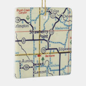 Strawberry Point Iowa Karte Keramikornament (Rechts)