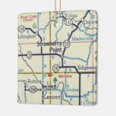 Strawberry Point Iowa Karte Keramikornament (Links)
