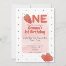 Strawberry Polka Dot 1. Geburtstag