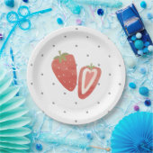 Strawberry-Polka-Punkte Pappteller (Party)